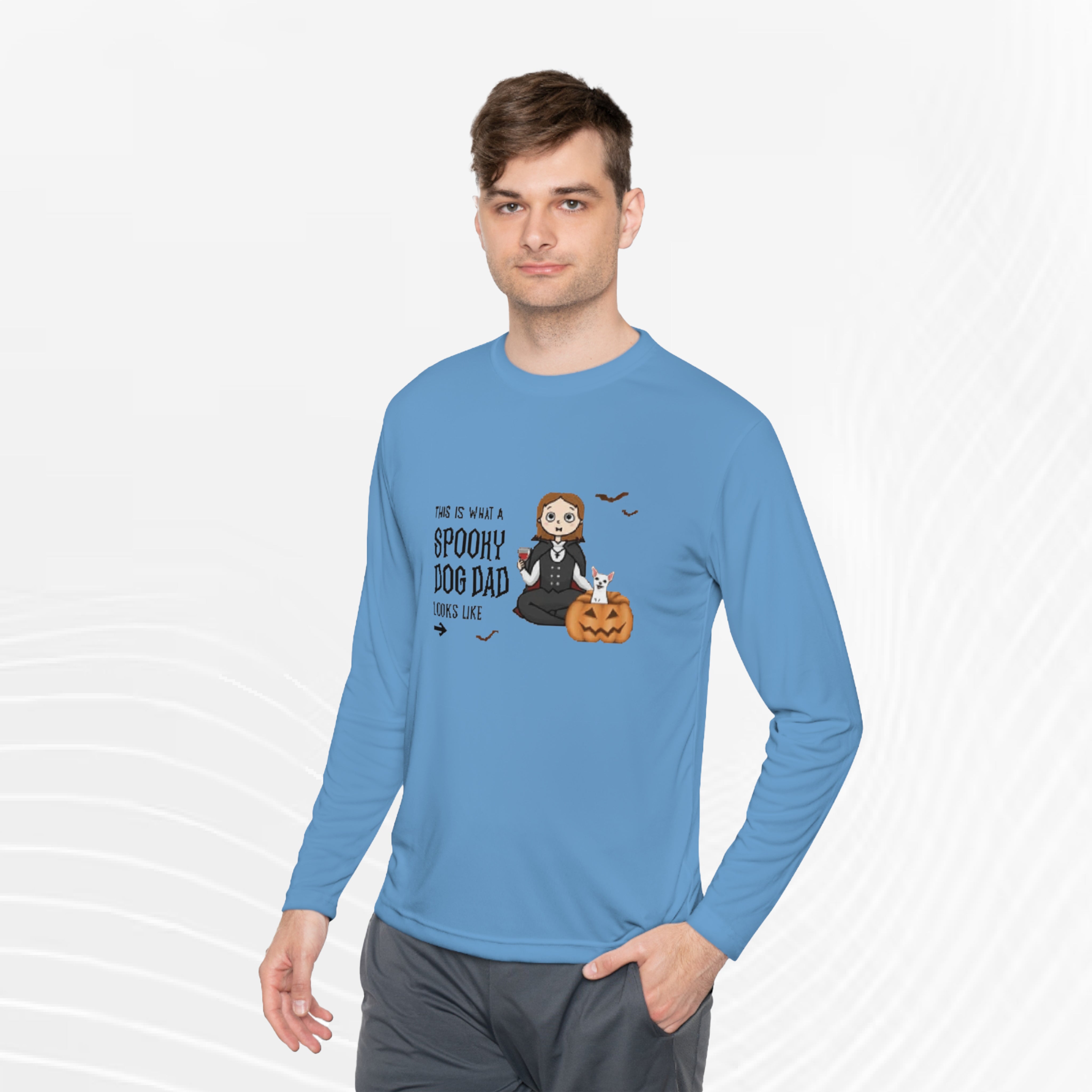 Spooky Dog Dad looks like | Unisex Lightweight Long Sleeve Tee